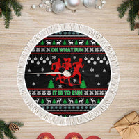Running Oh What Fun Christmas Tree Skirt Xmas Holiday Patterns - Wonder Print Shop