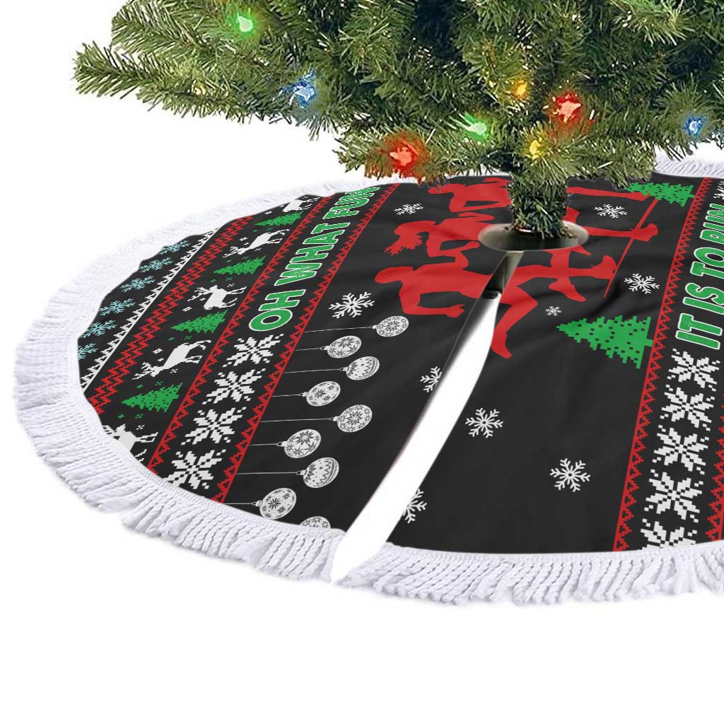 Running Oh What Fun Christmas Tree Skirt Xmas Holiday Patterns - Wonder Print Shop