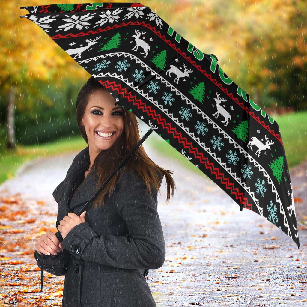 Running Oh What Fun Christmas Umbrella Xmas Holiday Patterns - Wonder Print Shop
