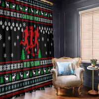 Running Oh What Fun Christmas Window Curtain Xmas Holiday Patterns - Wonder Print Shop
