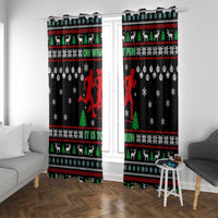 Running Oh What Fun Christmas Window Curtain Xmas Holiday Patterns - Wonder Print Shop