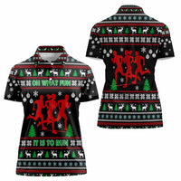 Running Oh What Fun Christmas Women Polo Shirt Xmas Holiday Patterns - Wonder Print Shop