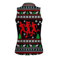 Running Oh What Fun Christmas Women Sleeveless Polo Shirt Xmas Holiday Patterns - Wonder Print Shop
