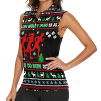 Running Oh What Fun Christmas Women Sleeveless Polo Shirt Xmas Holiday Patterns - Wonder Print Shop