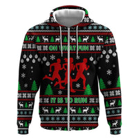 Running Oh What Fun Christmas Zip Hoodie Xmas Holiday Patterns - Wonder Print Shop