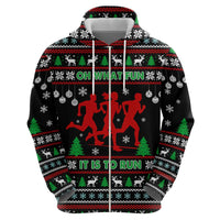 Running Oh What Fun Christmas Zip Hoodie Xmas Holiday Patterns - Wonder Print Shop
