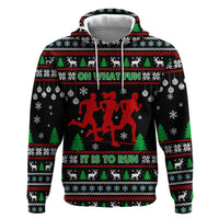 Running Oh What Fun Christmas Zip Hoodie Xmas Holiday Patterns - Wonder Print Shop