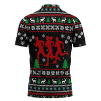 Running Oh What Fun Christmas Zipper Polo Shirt Xmas Holiday Patterns - Wonder Print Shop