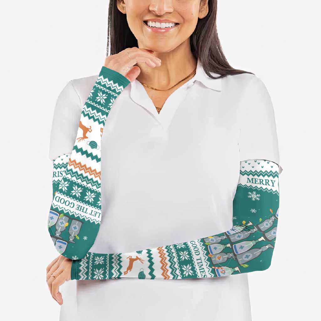 Sanitizer Merry Christmas Arm Sleeves Xmas Holiday Patterns - Wonder Print Shop
