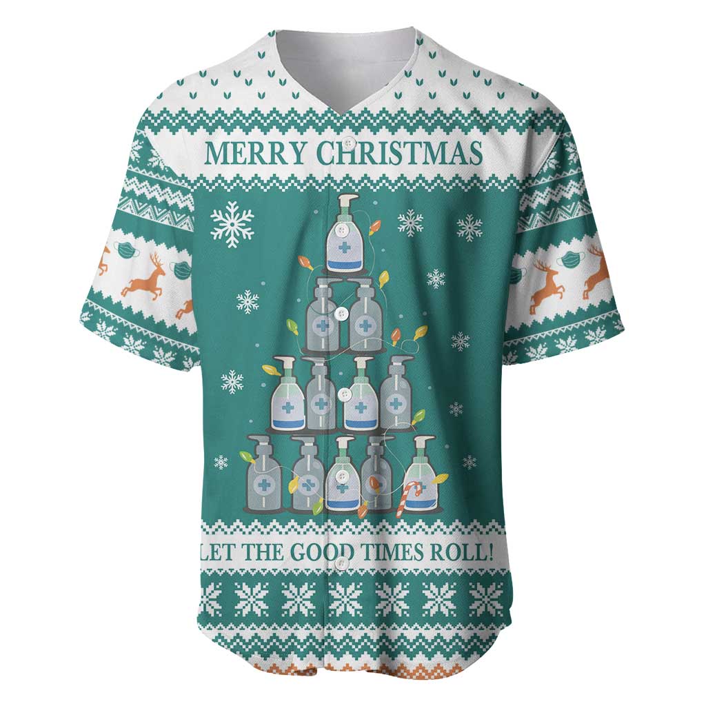 Sanitizer Merry Christmas Baseball Jersey Xmas Holiday Patterns - Wonder Print Shop