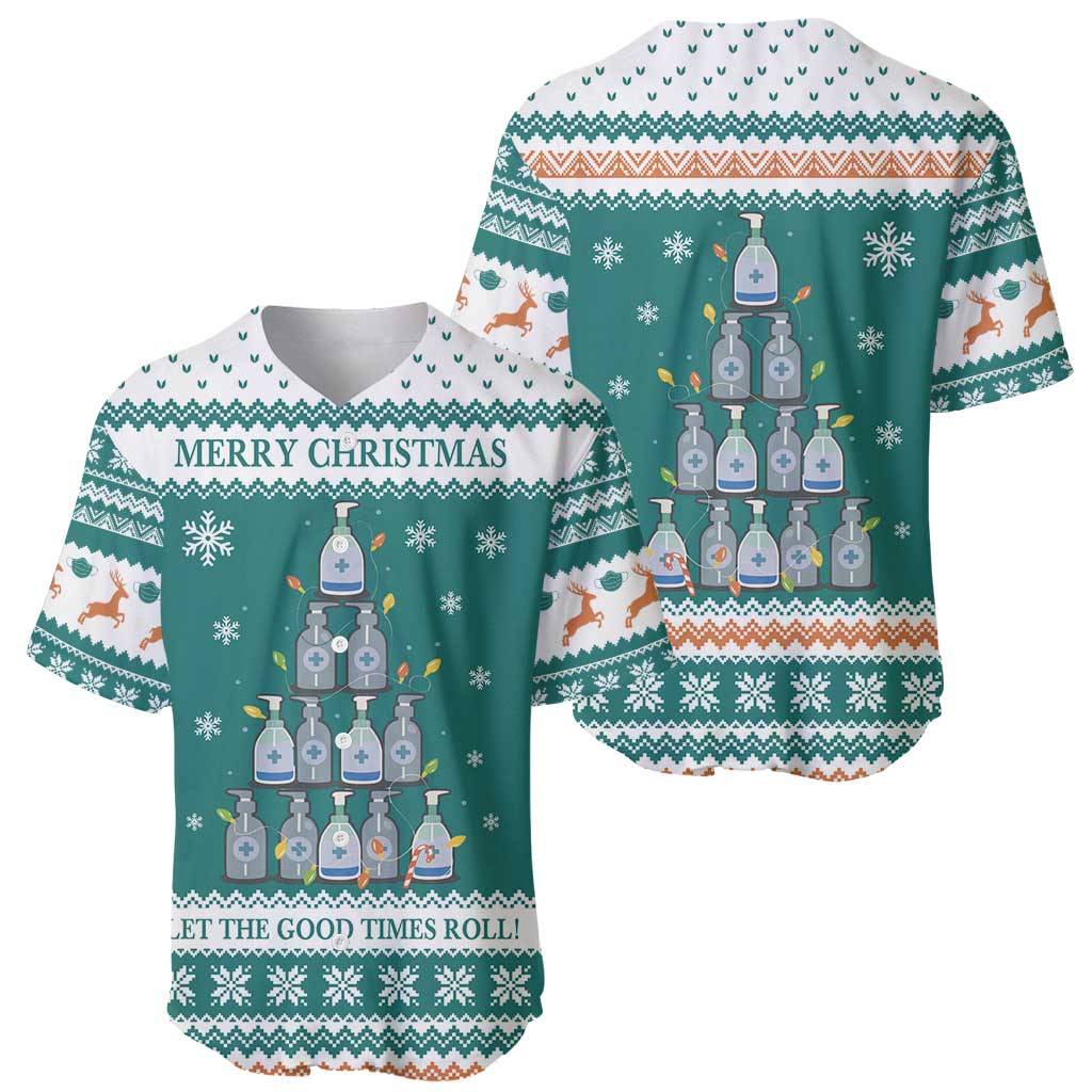 Sanitizer Merry Christmas Baseball Jersey Xmas Holiday Patterns - Wonder Print Shop