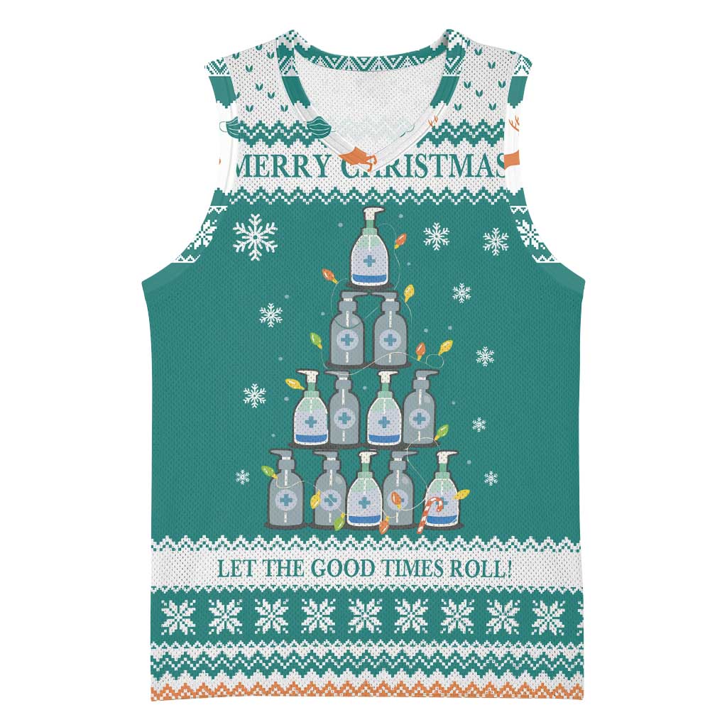 Sanitizer Merry Christmas Basketball Jersey Xmas Holiday Patterns - Wonder Print Shop