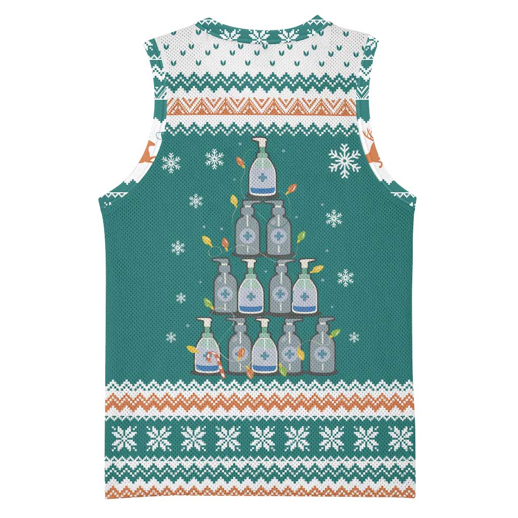 Sanitizer Merry Christmas Basketball Jersey Xmas Holiday Patterns - Wonder Print Shop