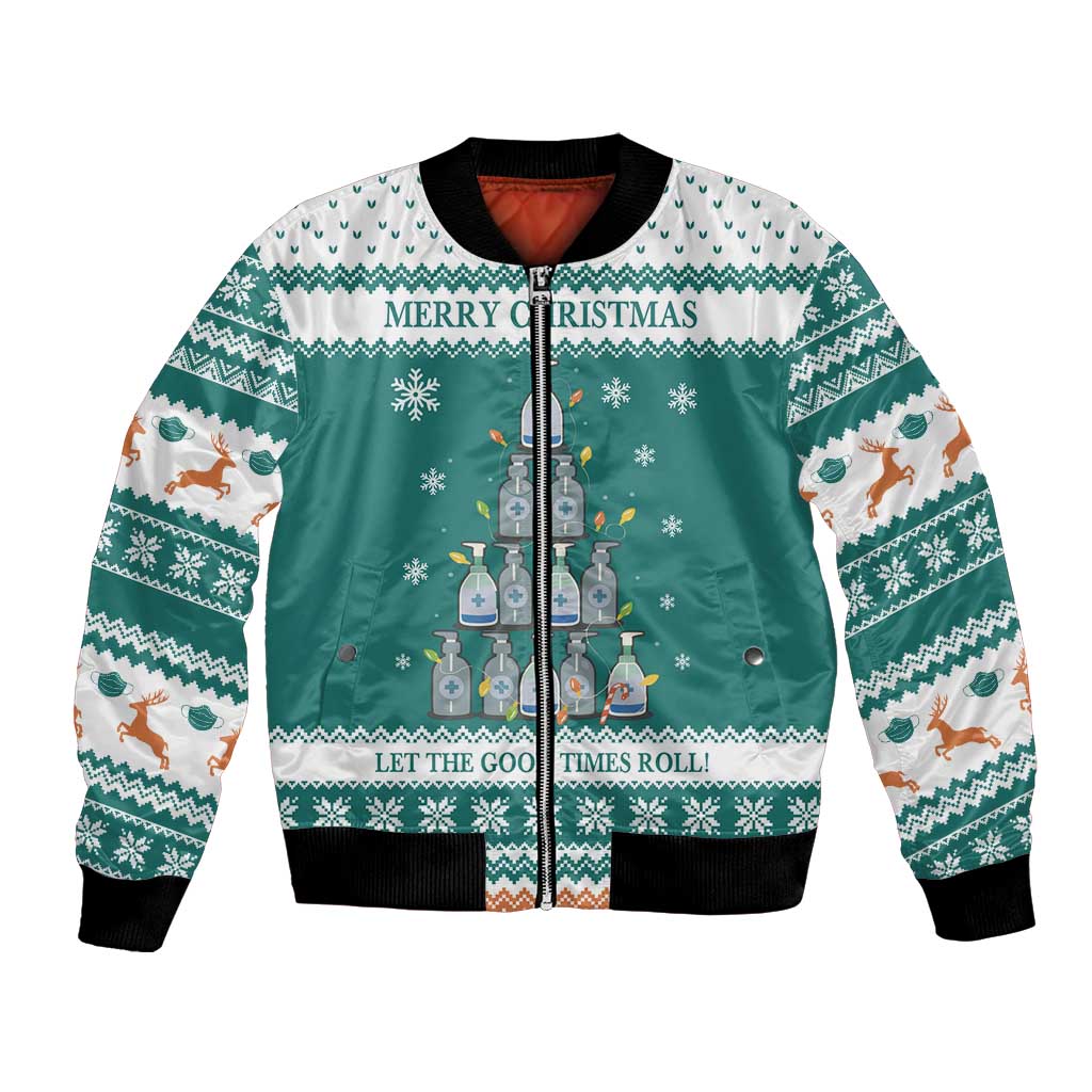 Sanitizer Merry Christmas Bomber Jacket Xmas Holiday Patterns - Wonder Print Shop