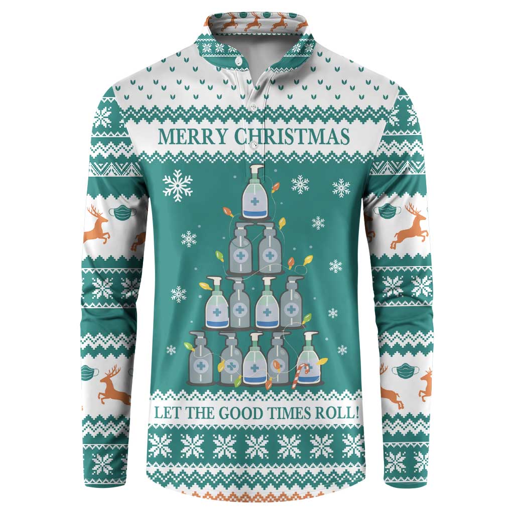 Sanitizer Merry Christmas Button Sweatshirt Xmas Holiday Patterns - Wonder Print Shop