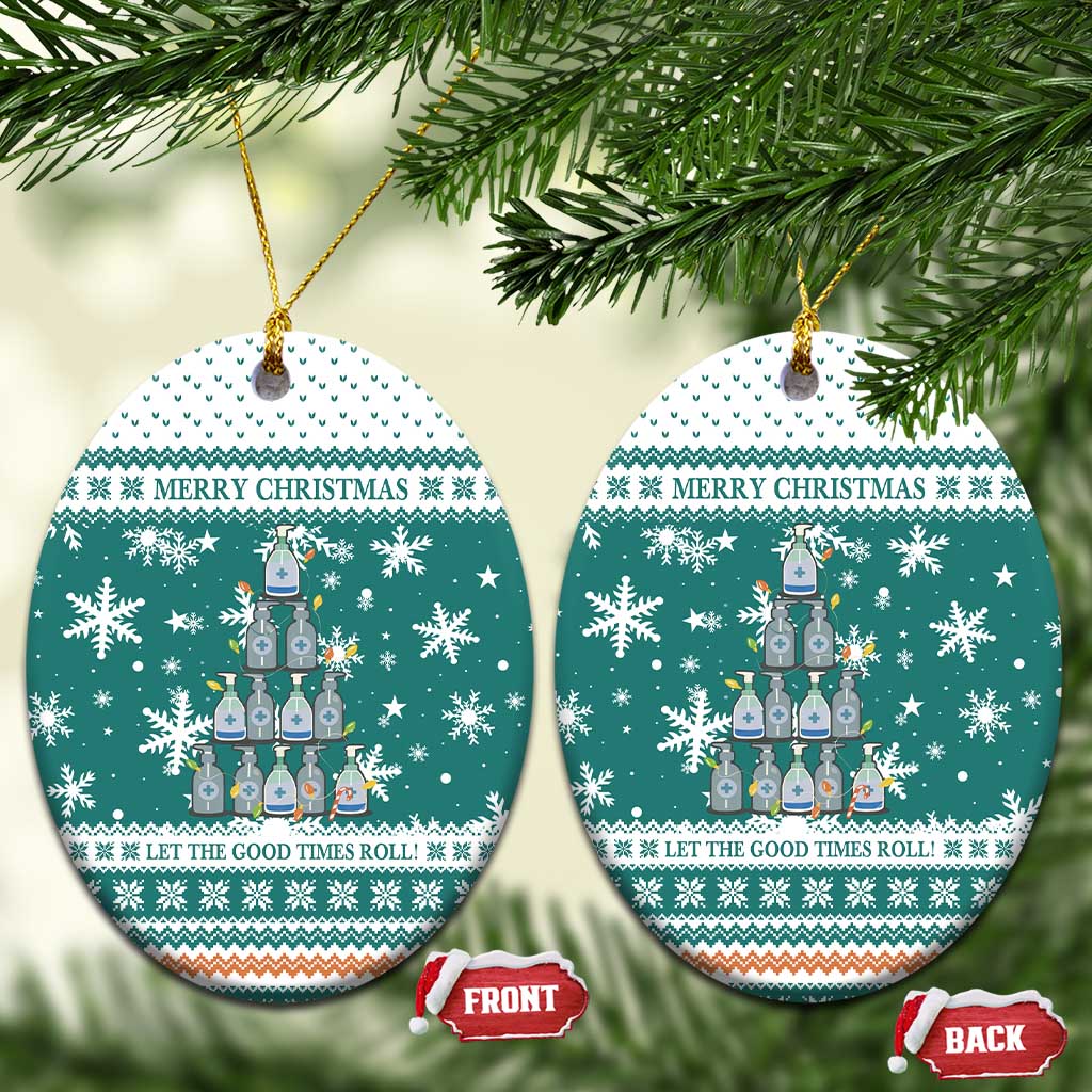Sanitizer Merry Christmas Ceramic Ornament Xmas Holiday Patterns - Wonder Print Shop