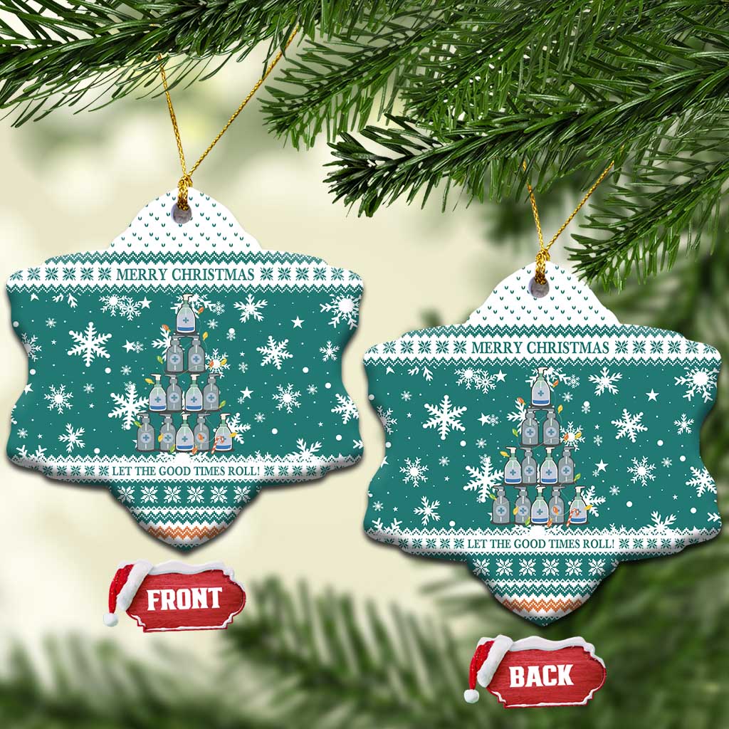 Sanitizer Merry Christmas Ceramic Ornament Xmas Holiday Patterns - Wonder Print Shop