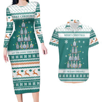 Sanitizer Merry Christmas Couples Matching Long Sleeve Bodycon Dress and Hawaiian Shirt Xmas Holiday Patterns - Wonder Print Shop