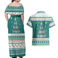 Sanitizer Merry Christmas Couples Matching Off Shoulder Maxi Dress and Hawaiian Shirt Xmas Holiday Patterns - Wonder Print Shop
