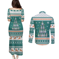 Sanitizer Merry Christmas Couples Matching Puletasi and Long Sleeve Button Shirt Xmas Holiday Patterns - Wonder Print Shop