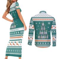 Sanitizer Merry Christmas Couples Matching Short Sleeve Bodycon Dress and Long Sleeve Button Shirt Xmas Holiday Patterns - Wonder Print Shop