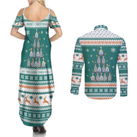 Sanitizer Merry Christmas Couples Matching Summer Maxi Dress and Long Sleeve Button Shirt Xmas Holiday Patterns - Wonder Print Shop