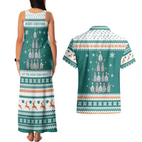 Sanitizer Merry Christmas Couples Matching Tank Maxi Dress and Hawaiian Shirt Xmas Holiday Patterns - Wonder Print Shop