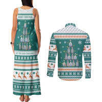 Sanitizer Merry Christmas Couples Matching Tank Maxi Dress and Long Sleeve Button Shirt Xmas Holiday Patterns - Wonder Print Shop