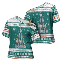 Sanitizer Merry Christmas Cross Shoulder Shirt Xmas Holiday Patterns - Wonder Print Shop