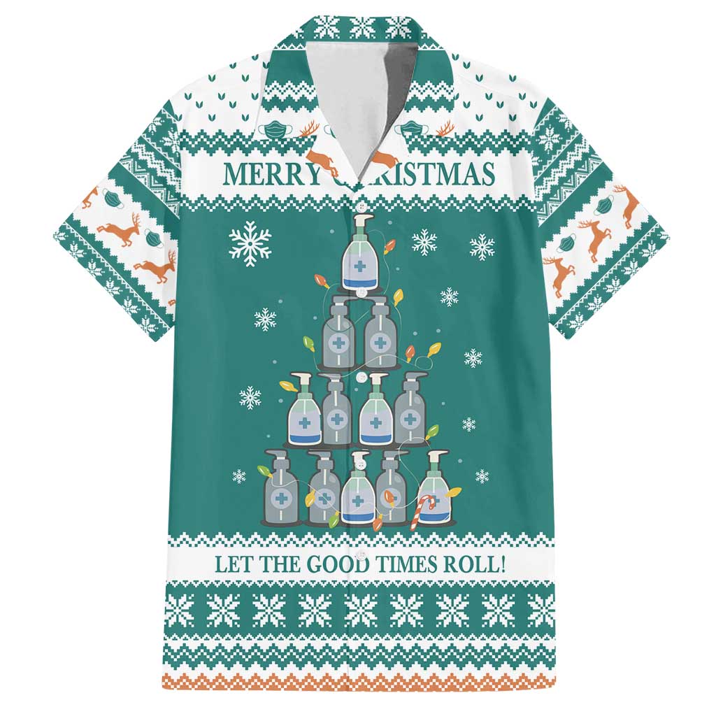 Sanitizer Merry Christmas Family Matching Long Sleeve Bodycon Dress and Hawaiian Shirt Xmas Holiday Patterns - Wonder Print Shop