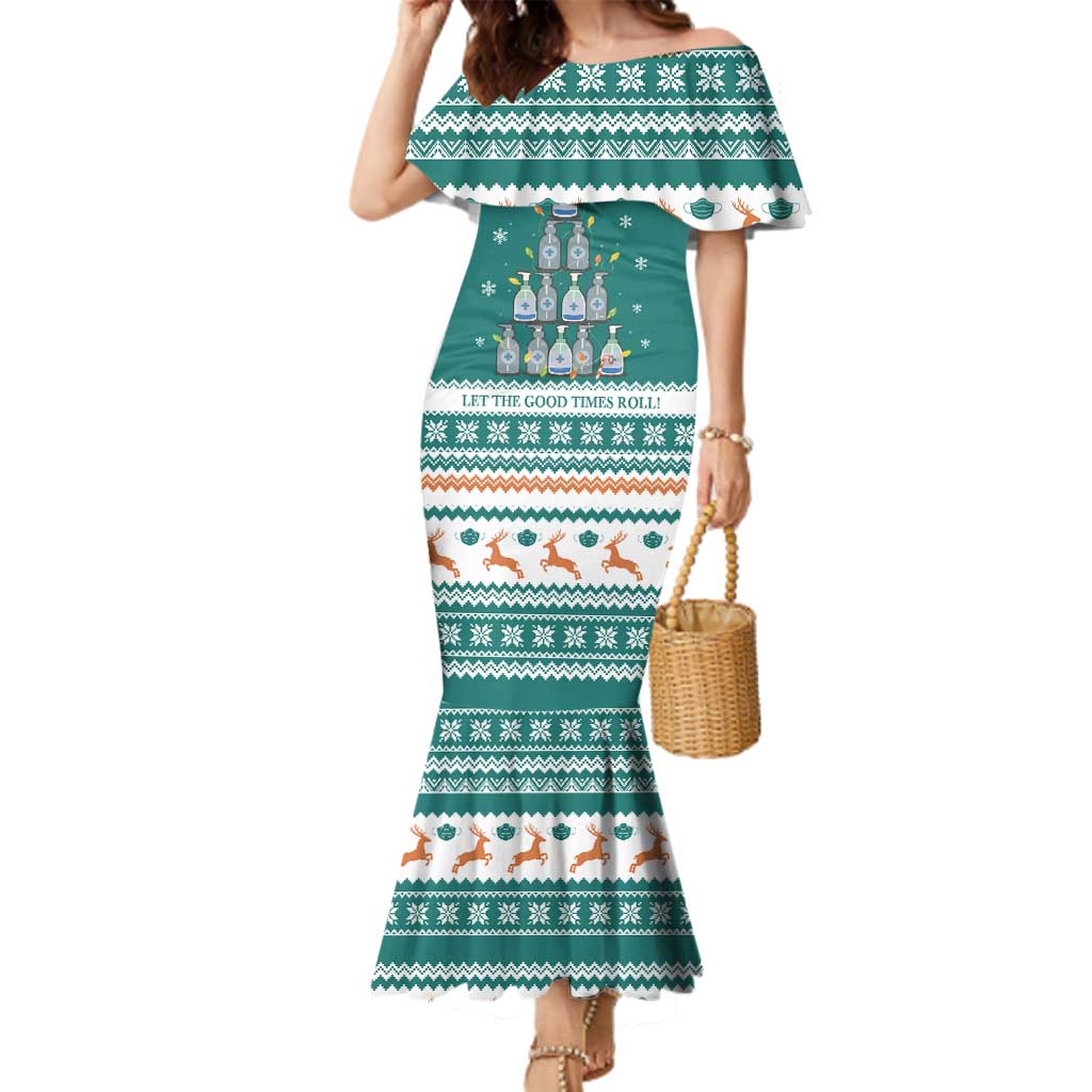 Sanitizer Merry Christmas Family Matching Mermaid Dress and Hawaiian Shirt Xmas Holiday Patterns - Wonder Print Shop