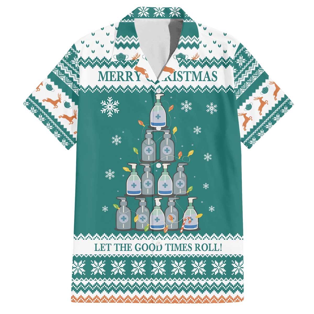 Sanitizer Merry Christmas Family Matching Off The Shoulder Long Sleeve Dress and Hawaiian Shirt Xmas Holiday Patterns - Wonder Print Shop