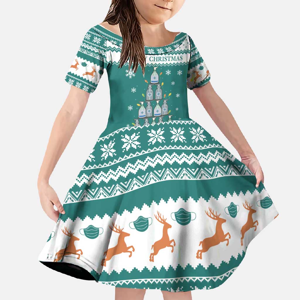 Sanitizer Merry Christmas Family Matching Off Shoulder Maxi Dress and Hawaiian Shirt Xmas Holiday Patterns - Wonder Print Shop