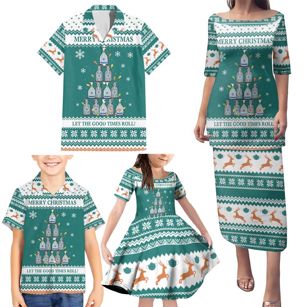 Sanitizer Merry Christmas Family Matching Puletasi and Hawaiian Shirt Xmas Holiday Patterns - Wonder Print Shop