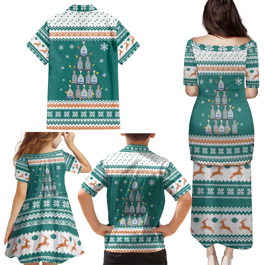 Sanitizer Merry Christmas Family Matching Puletasi and Hawaiian Shirt Xmas Holiday Patterns - Wonder Print Shop
