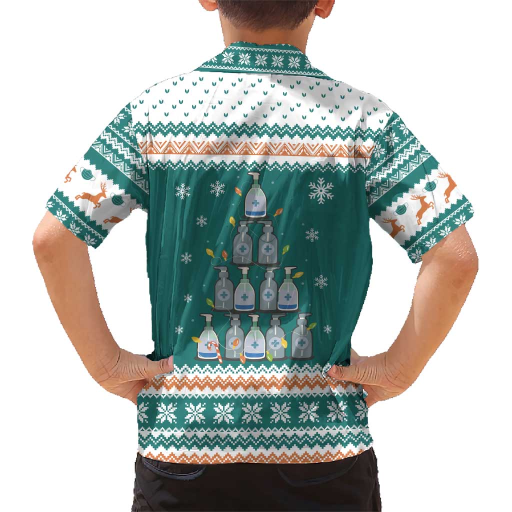 Sanitizer Merry Christmas Family Matching Short Sleeve Bodycon Dress and Hawaiian Shirt Xmas Holiday Patterns - Wonder Print Shop