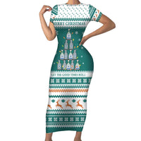 Sanitizer Merry Christmas Family Matching Short Sleeve Bodycon Dress and Hawaiian Shirt Xmas Holiday Patterns - Wonder Print Shop