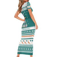 Sanitizer Merry Christmas Family Matching Short Sleeve Bodycon Dress and Hawaiian Shirt Xmas Holiday Patterns - Wonder Print Shop