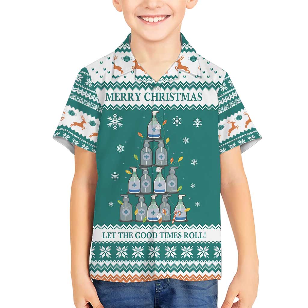 Sanitizer Merry Christmas Family Matching Short Sleeve Bodycon Dress and Hawaiian Shirt Xmas Holiday Patterns - Wonder Print Shop