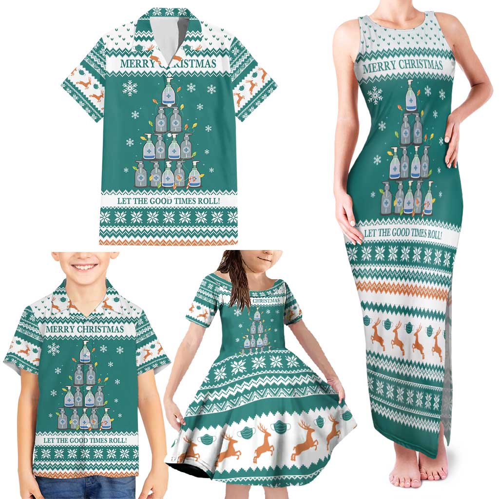 Sanitizer Merry Christmas Family Matching Tank Maxi Dress and Hawaiian Shirt Xmas Holiday Patterns - Wonder Print Shop