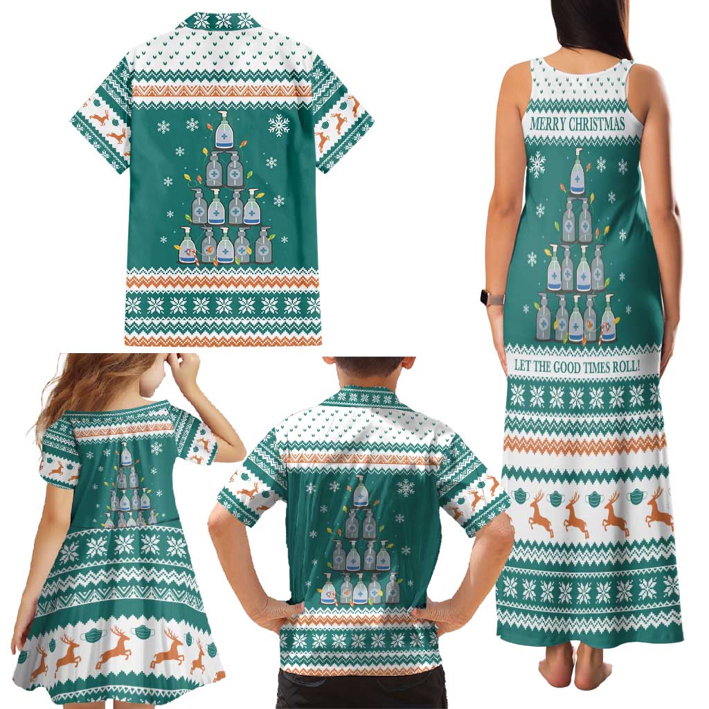 Sanitizer Merry Christmas Family Matching Tank Maxi Dress and Hawaiian Shirt Xmas Holiday Patterns - Wonder Print Shop