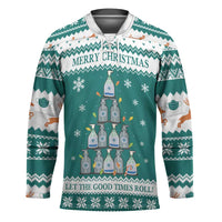Sanitizer Merry Christmas Hockey Jersey Xmas Holiday Patterns - Wonder Print Shop