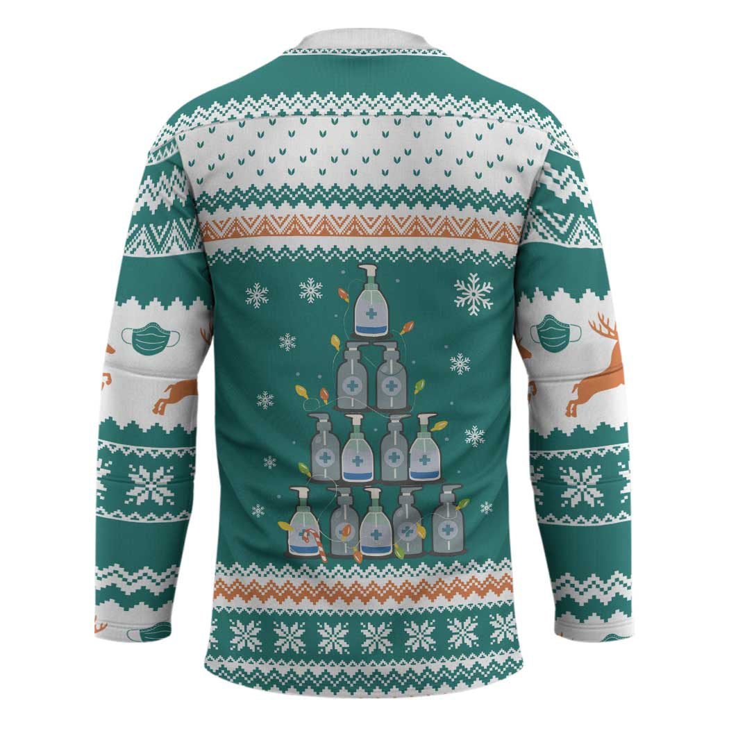 Sanitizer Merry Christmas Hockey Jersey Xmas Holiday Patterns - Wonder Print Shop