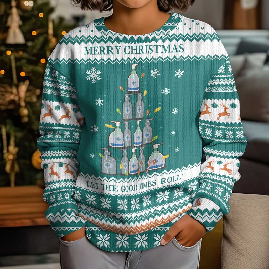 Sanitizer Merry Christmas Kid Ugly Christmas Sweater Xmas Holiday Patterns - Wonder Print Shop
