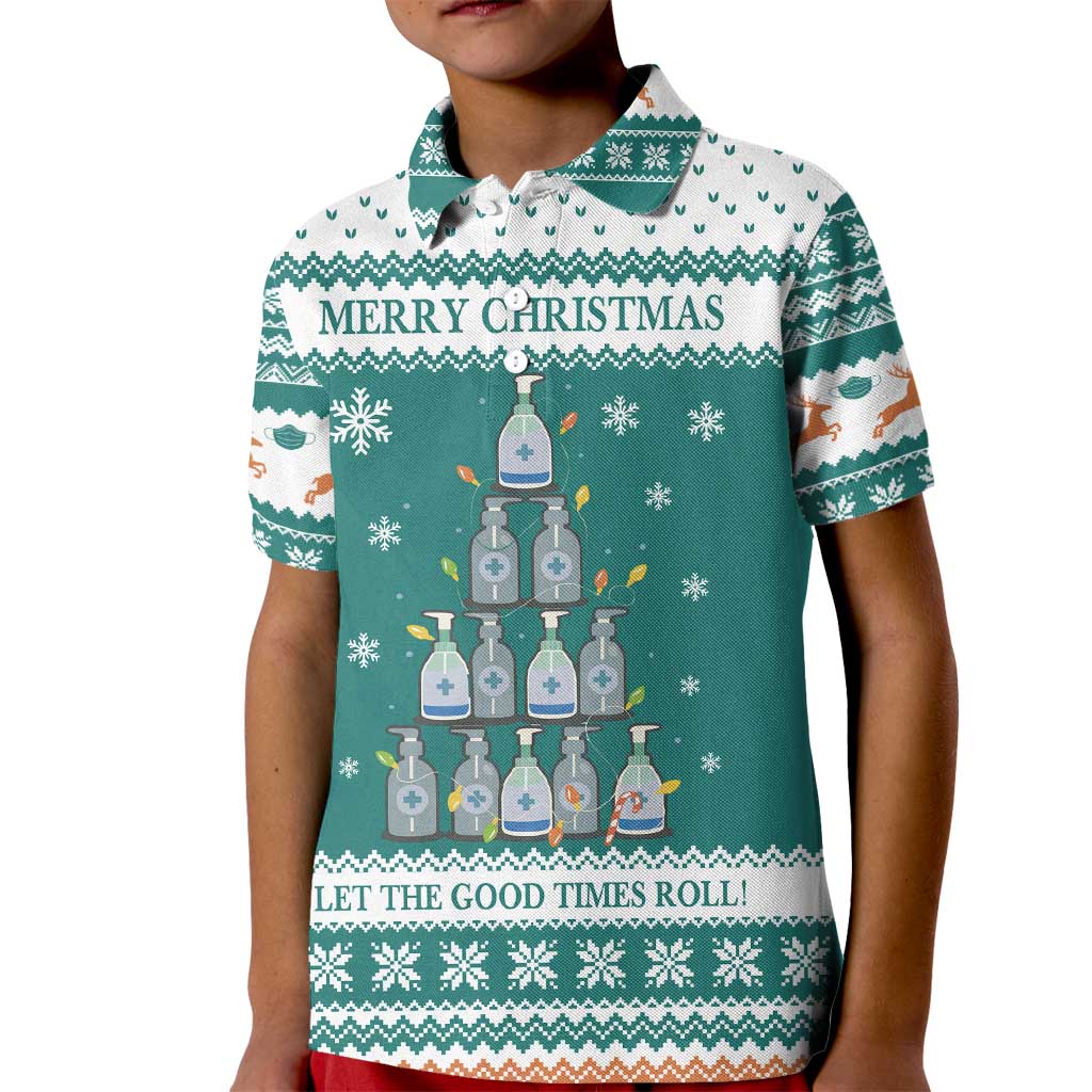 Sanitizer Merry Christmas Kid Polo Shirt Xmas Holiday Patterns - Wonder Print Shop