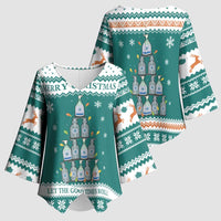 Sanitizer Merry Christmas Kimono Sleeve Blouse Xmas Holiday Patterns - Wonder Print Shop