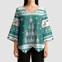Sanitizer Merry Christmas Kimono Sleeve Blouse Xmas Holiday Patterns - Wonder Print Shop