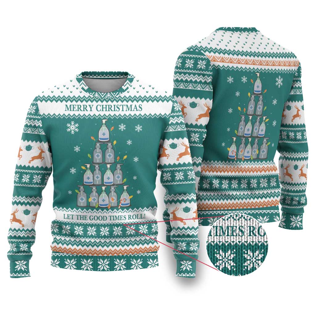 Sanitizer Merry Christmas Ugly Christmas Sweater Xmas Holiday Patterns - Wonder Print Shop