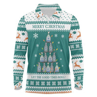 Sanitizer Merry Christmas Long Sleeve Polo Shirt Xmas Holiday Patterns - Wonder Print Shop