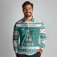 Sanitizer Merry Christmas Long Sleeve Polo Shirt Xmas Holiday Patterns - Wonder Print Shop